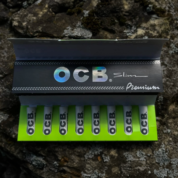 OCB Schwarz Premium Slim Long Papers mit Activ´Tips einzeln