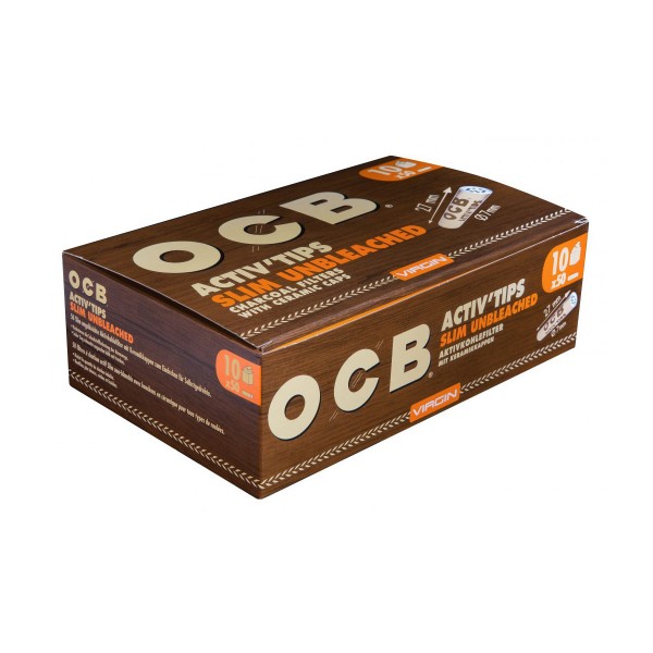 OCB Activ´Tips Slim Unbleached 10er Großpackung