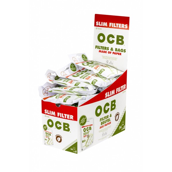 OCB Slim Papierfilter 34er Box + 5 OCB Craft Einzelheftchen Gratis