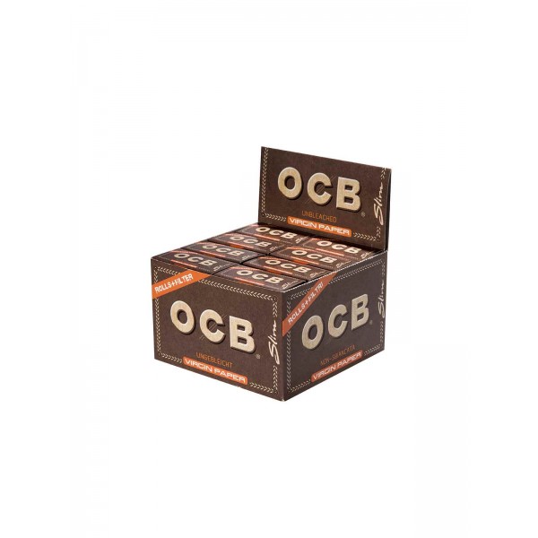 OCB unbleached Virgin Rolls + Tips 16er Box