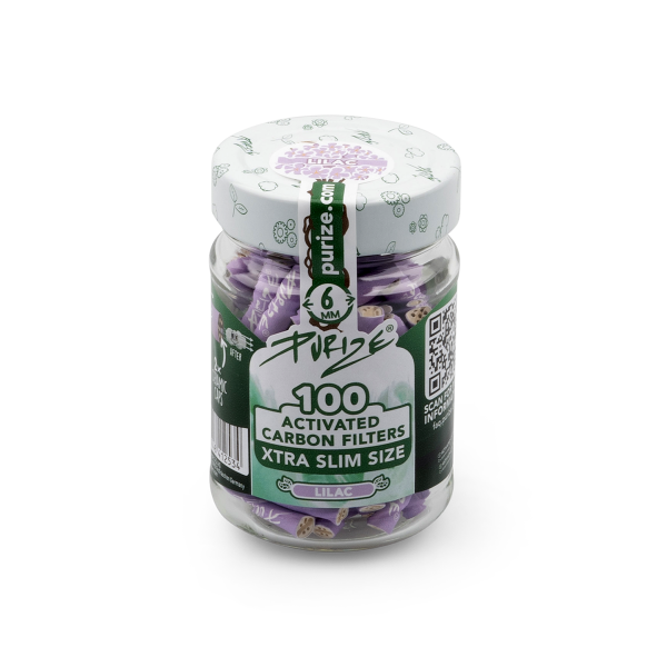 100 PURIZE Glas XTRA Slim Size Filter Flieder 6 mm