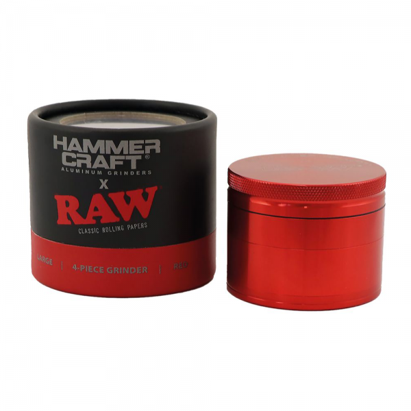 RAW Hammercraft Alu Grinder Rot Ø 60 mm 4-teilig 