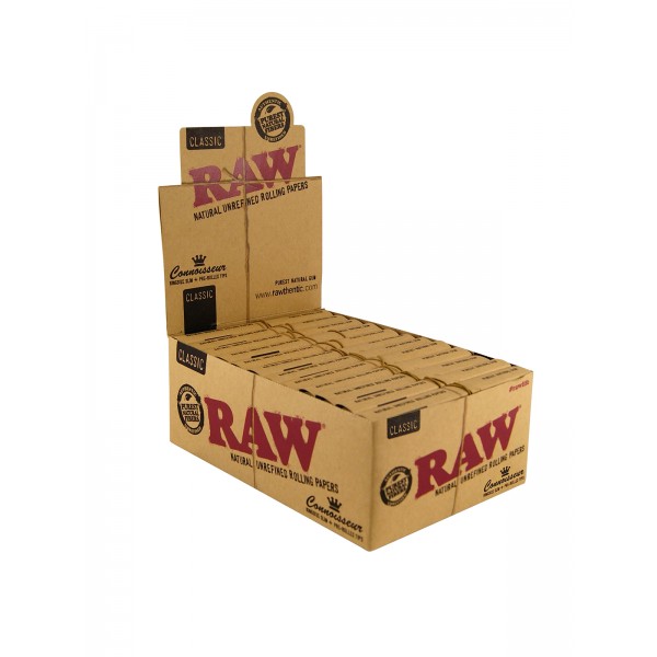 RAW Connoisseur King Size slim + prerolled Tips 24er Box