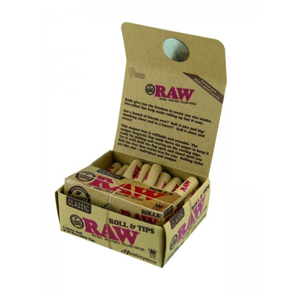 RAW Masterpiece Rolls mit Prerolled Tips 12er Box