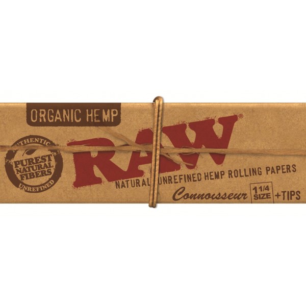 RAW Organic 1 1/4 Connoisseur Papers + Tips 24er Box 