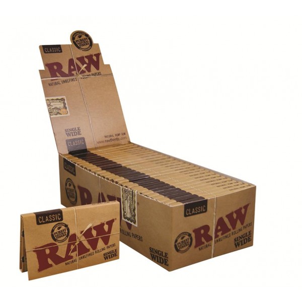 RAW Classic Single Wide Double Papers 25er Box mit Heftchen