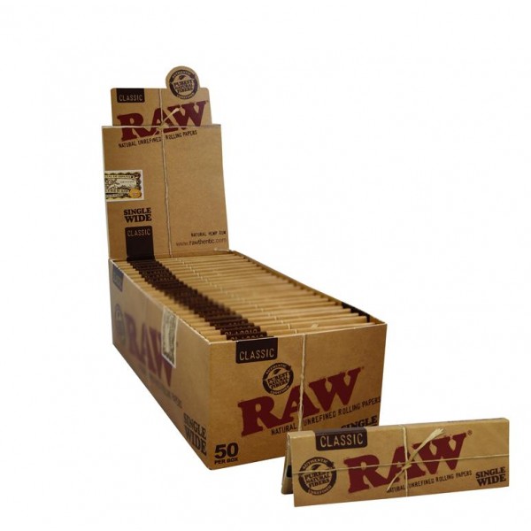 RAW Classic Single Wide Papers 50er Box