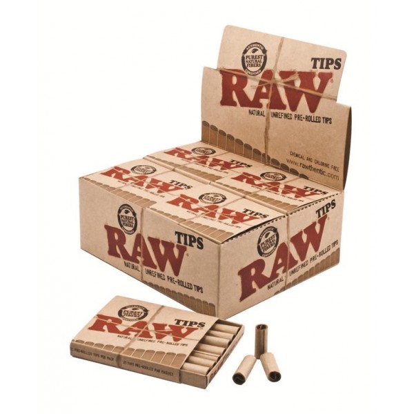 RAW Prerolled Tips (vorgerollt) Packung einzeln mit Großpackung