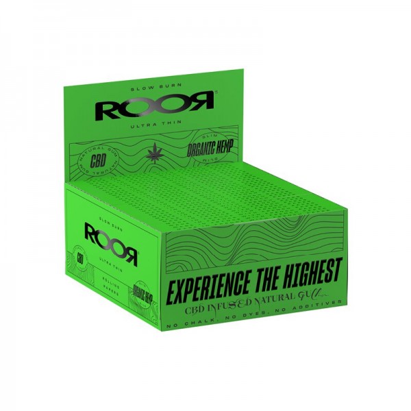 Roor Organic Hemp Slim Rolling Papers + Tips 32er Box