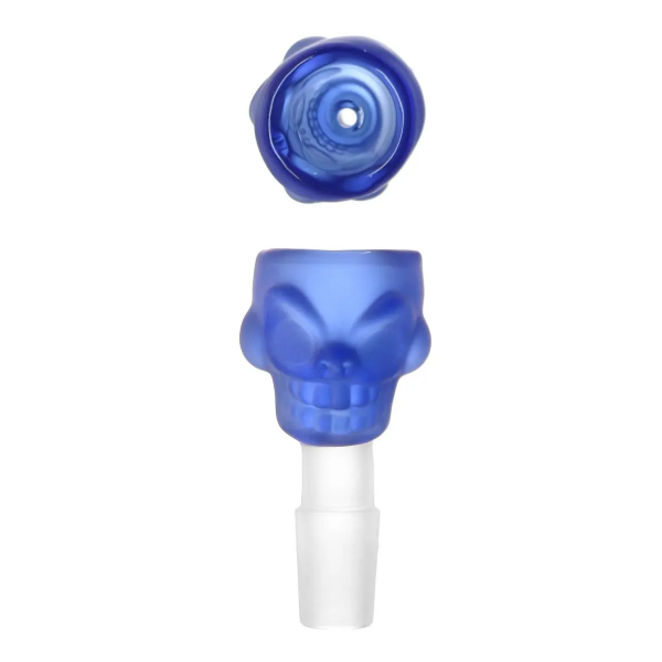 Glaskopf Skull Bowl 18.8 blau sandgestrahlt
