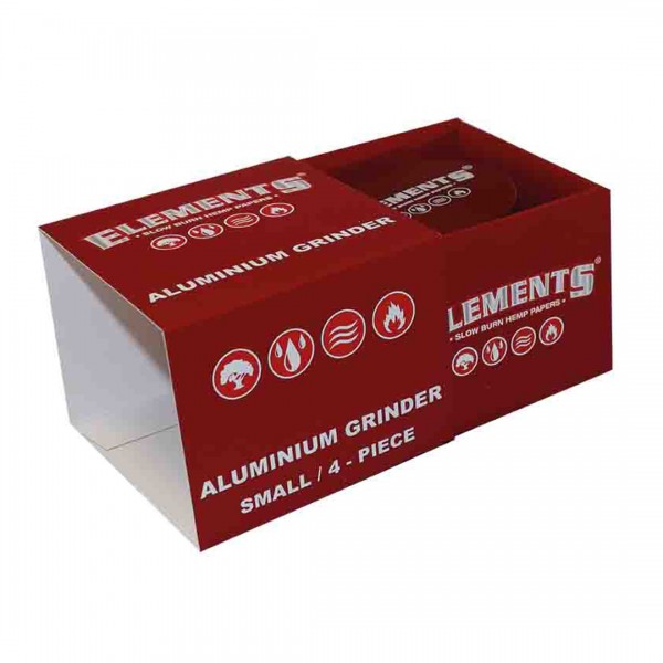 Elements Grinder Aluminium Ø 49 mm 4-teilig small rot