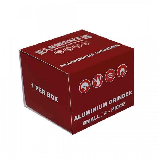Elements Grinder Aluminium Ø 49 mm 4-teilig small rot
