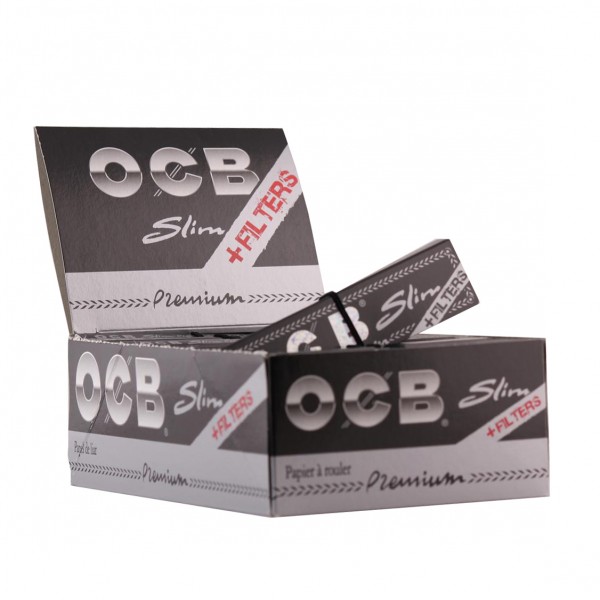 OCB Schwarz Premium Slim Long Papers mit Filter-Tips Großpackung