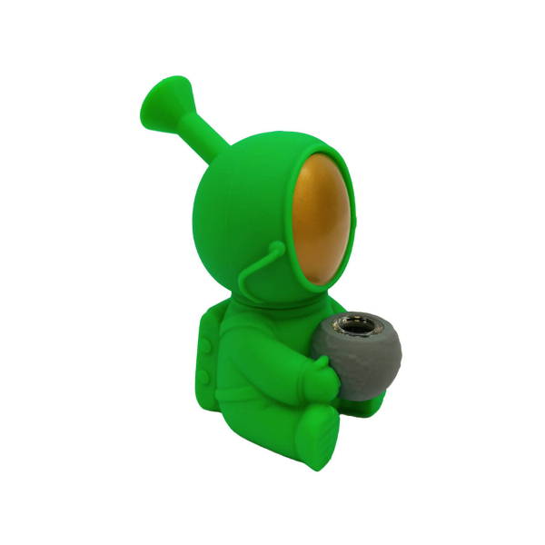 Mini Silikonbong Spaceman 15 cm grün