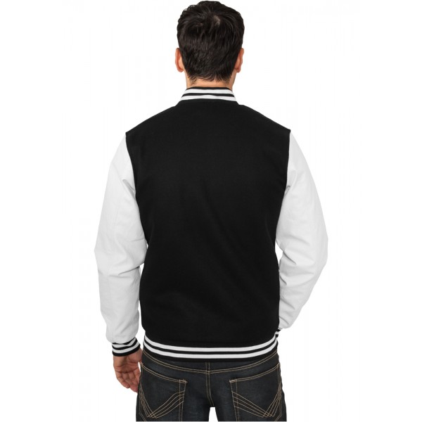 URBAN CLASSICS Oldschool Collegejacke schwarz-weiß