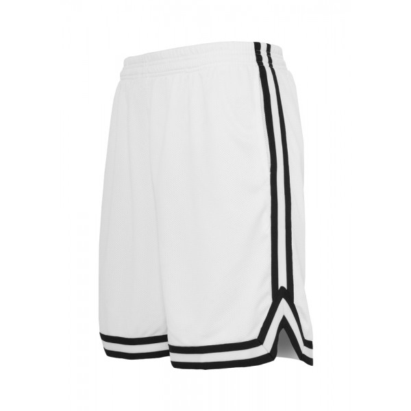 URBAN CLASSICS Stripes Mesh Shorts weiß-schwarz-weiß