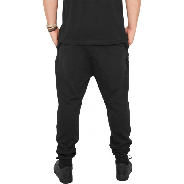 URBAN CLASSICS Side Zip Leather Pocket Sweatpant schwarz