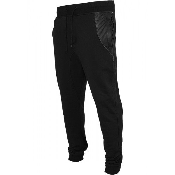 URBAN CLASSICS Side Zip Leather Pocket Sweatpant schwarz