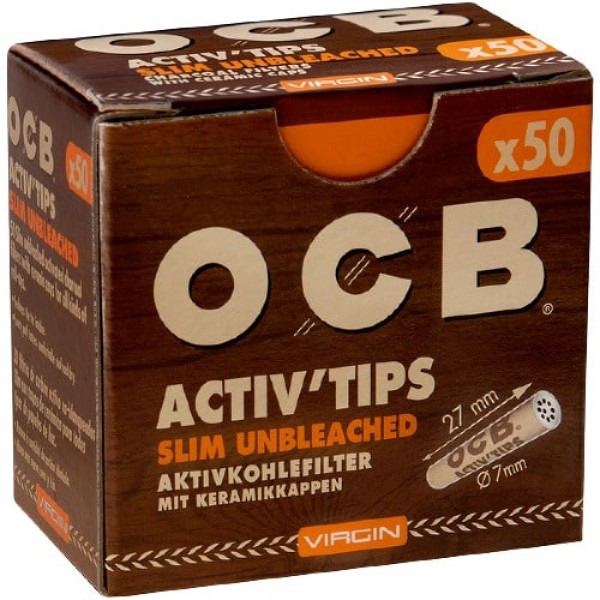 OCB Activ´Tips Slim Unbleached 50er