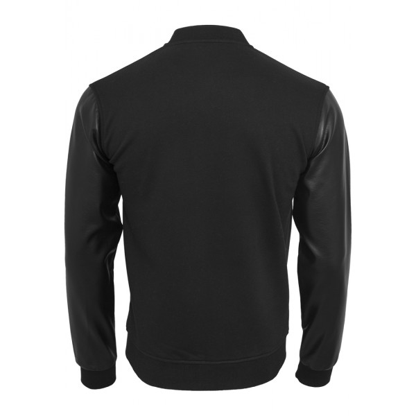 Zipped Kunstleder Sleeve Jacke (schwarz) 