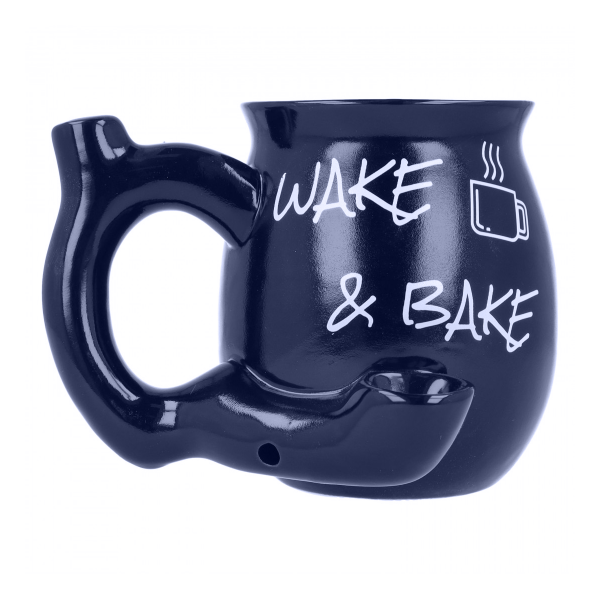 Kaffee- / Teebecher mit integrierter Handpfeife ,,Wake & Bake“