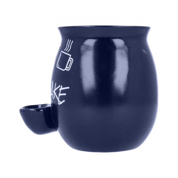 Kaffee- / Teebecher mit integrierter Handpfeife ,,Wake & Bake“