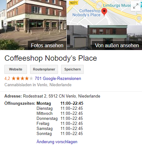 Google business Nobodys Place Venlo 