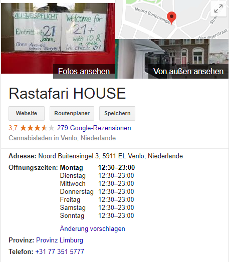 Google my business Rastafari House Klein Maar Fijn